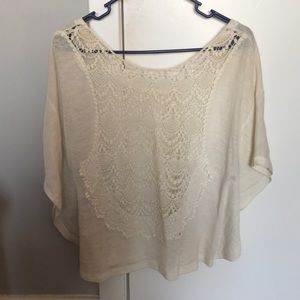 White Top with Crochet Back